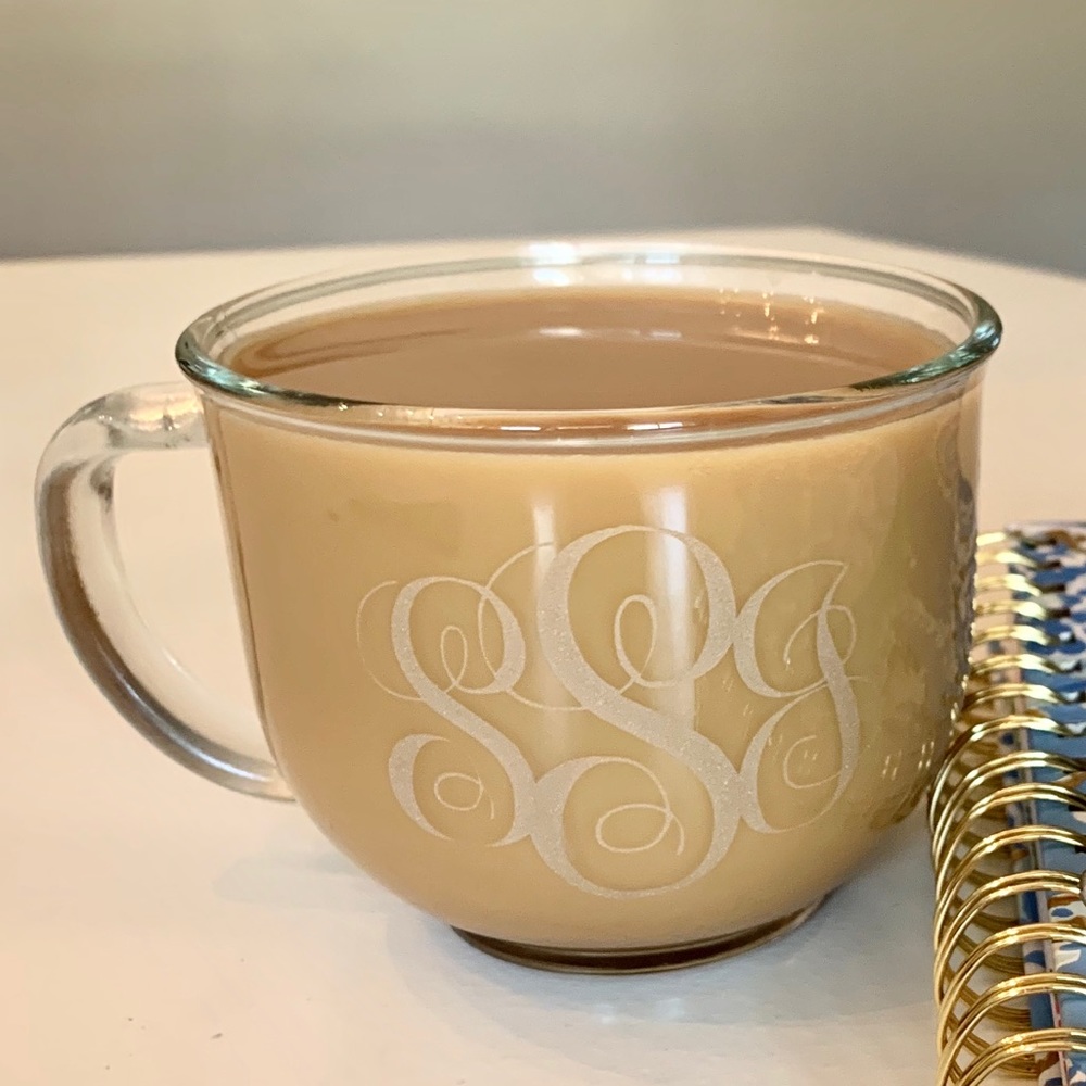 Customizable Glass Etched Coffee Mug